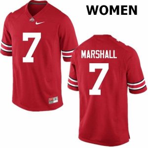 NCAA Ohio State Buckeyes Women's #7 Jalin Marshall Red Nike Football College Jersey MCH6245CC